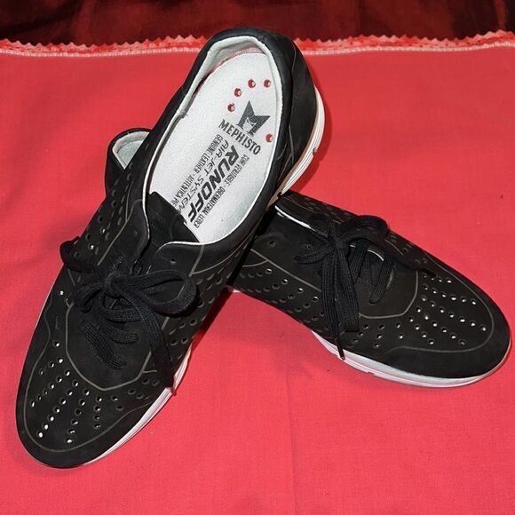 MEPHISTO YLIANE black nubuck sneakers. Size 9.5. Gently worn - Picture 8 of 8